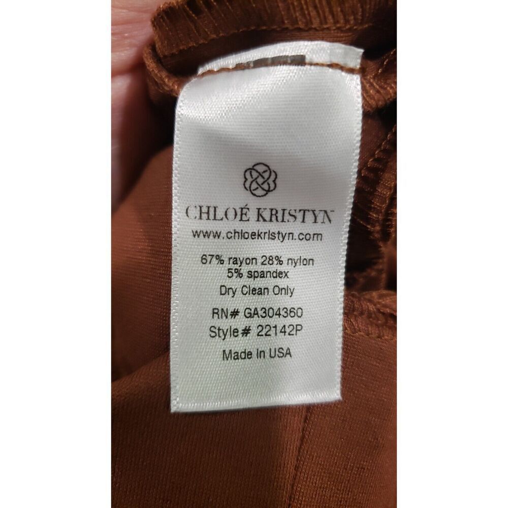 CHLOE KRISTYN Bridgette High Rise Wide leg Ponte Pants Brown 2X NWT MSRP $278 - Picture 8 of 8